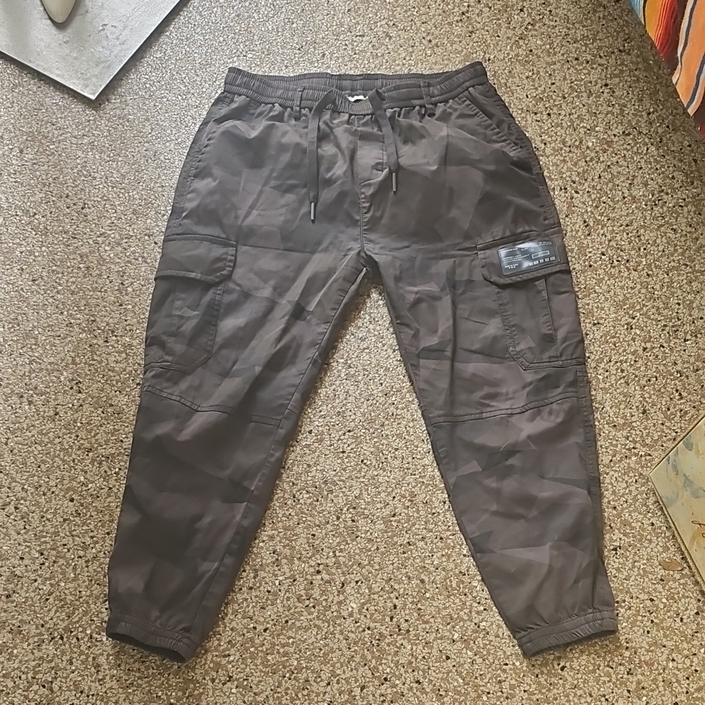 Dark Grey Camo Jogger Cargo Pants ZR XIN NUO BLACK EYES 34 Waist